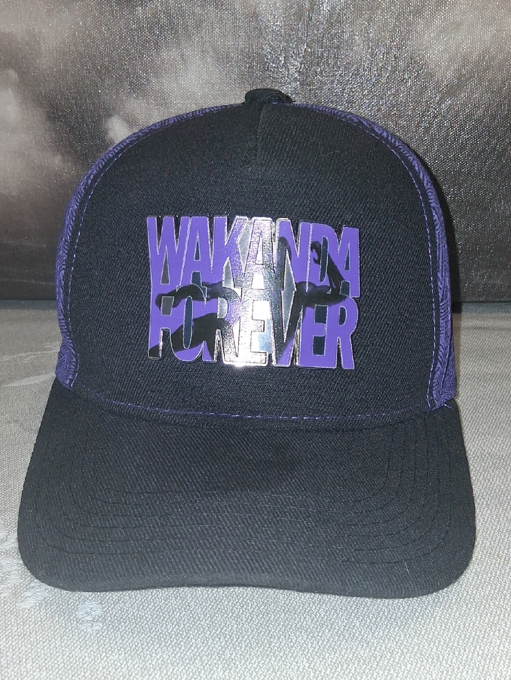 Marvel Wakanda Forever Black and Purple Trucker Hat